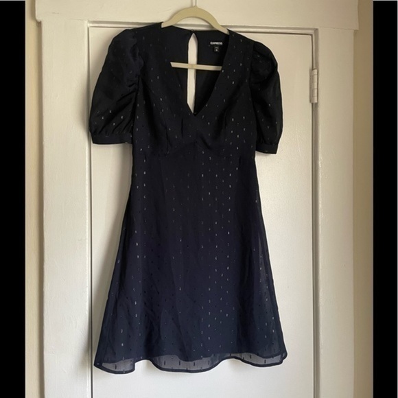 Express Navy Blue A-line Dress Size XS - Picture 2 of 16